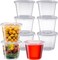 Clear Disposable Plastic Portion Cups with Lids - Small Plastic Condiment Containers for Sauce, Salad Dressings & Portion Control